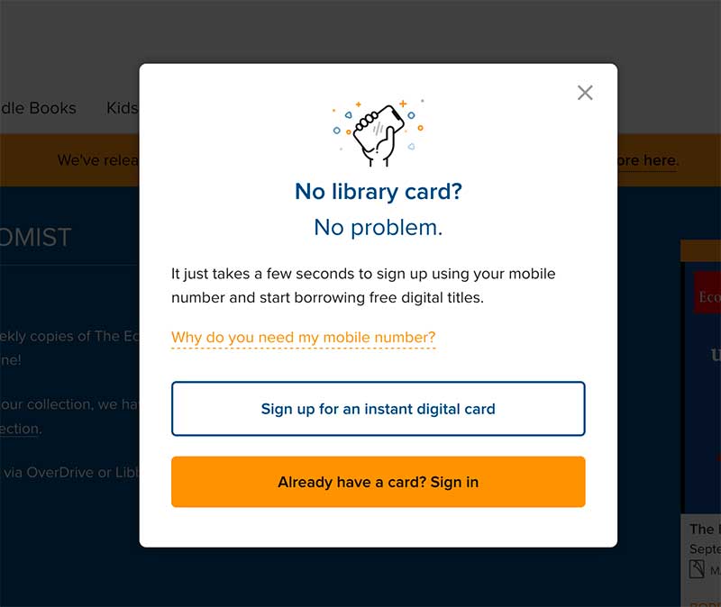 jose mier's sun valley library card signup form