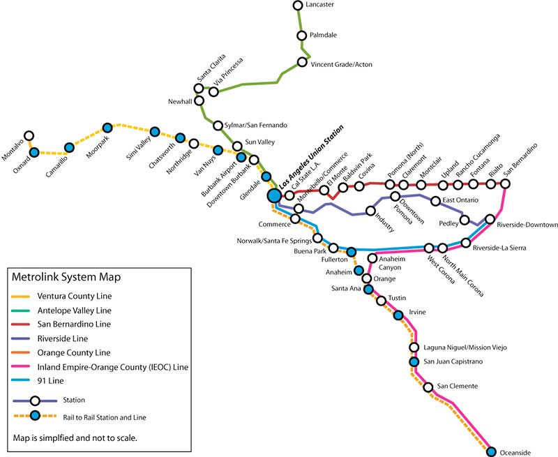 Metrolink route map