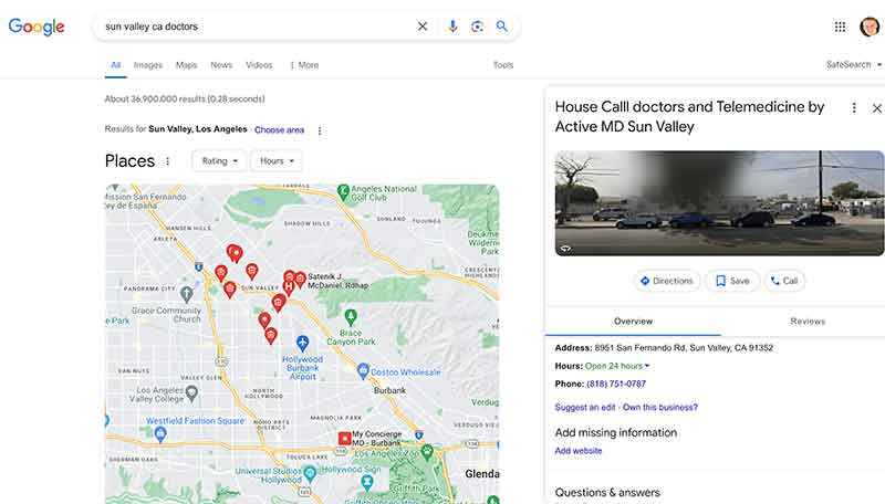 Sun Valley, CA doctors map Jose Mier