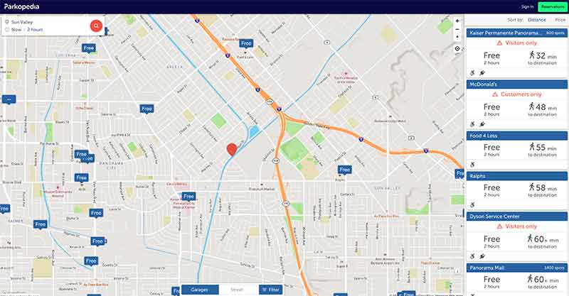 Parkopedia map Sun Valley CA Jose Mier