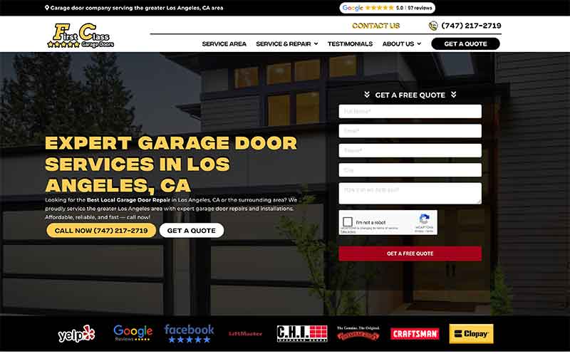 Jose Mier Sun Valley garage door company site